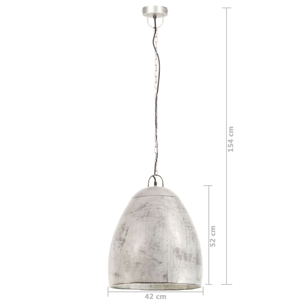 Industrial Hanging Lamp 25 W Silver Round 42 cm E27