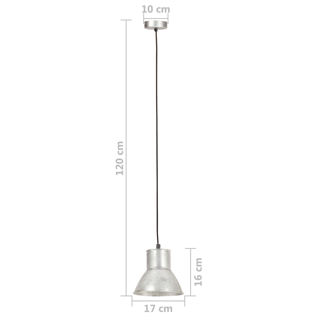 Hanging Lamp 25 W Silver Round 17 cm E27