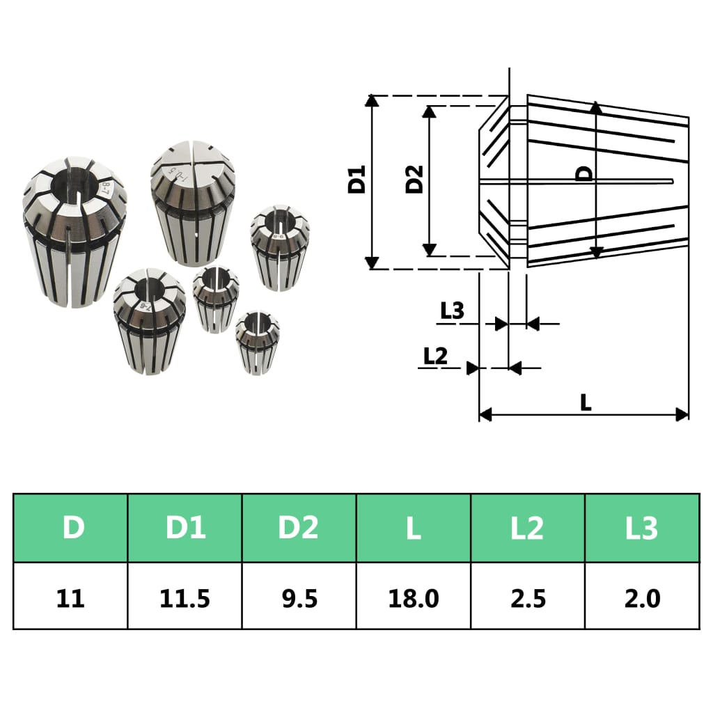 ER11 Collets 13 pcs Turning Tool Set