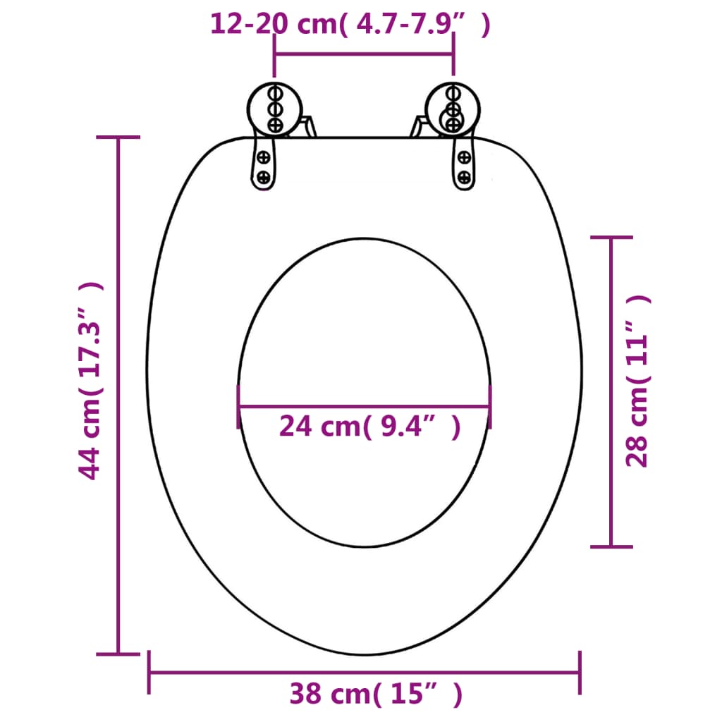 WC Toilet Seat with Lid MDF Green Water Drop Design