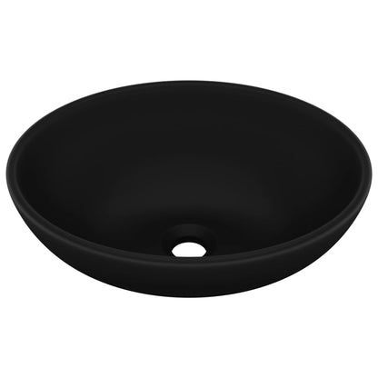 Luxury Basin Oval-shaped Matt Black 40x33 cm Ceramic