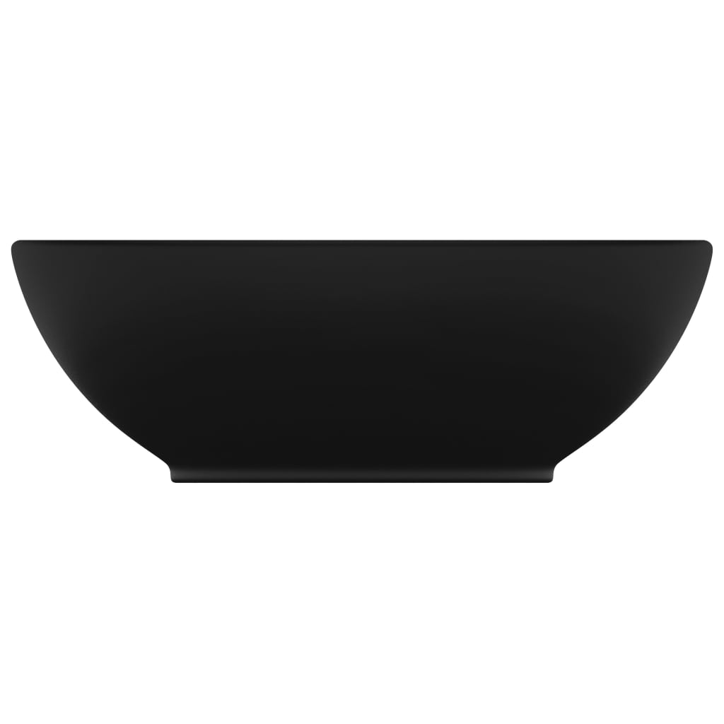 Luxury Basin Oval-shaped Matt Black 40x33 cm Ceramic