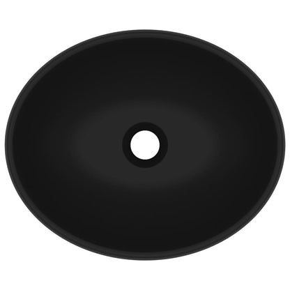 Luxury Basin Oval-shaped Matt Black 40x33 cm Ceramic