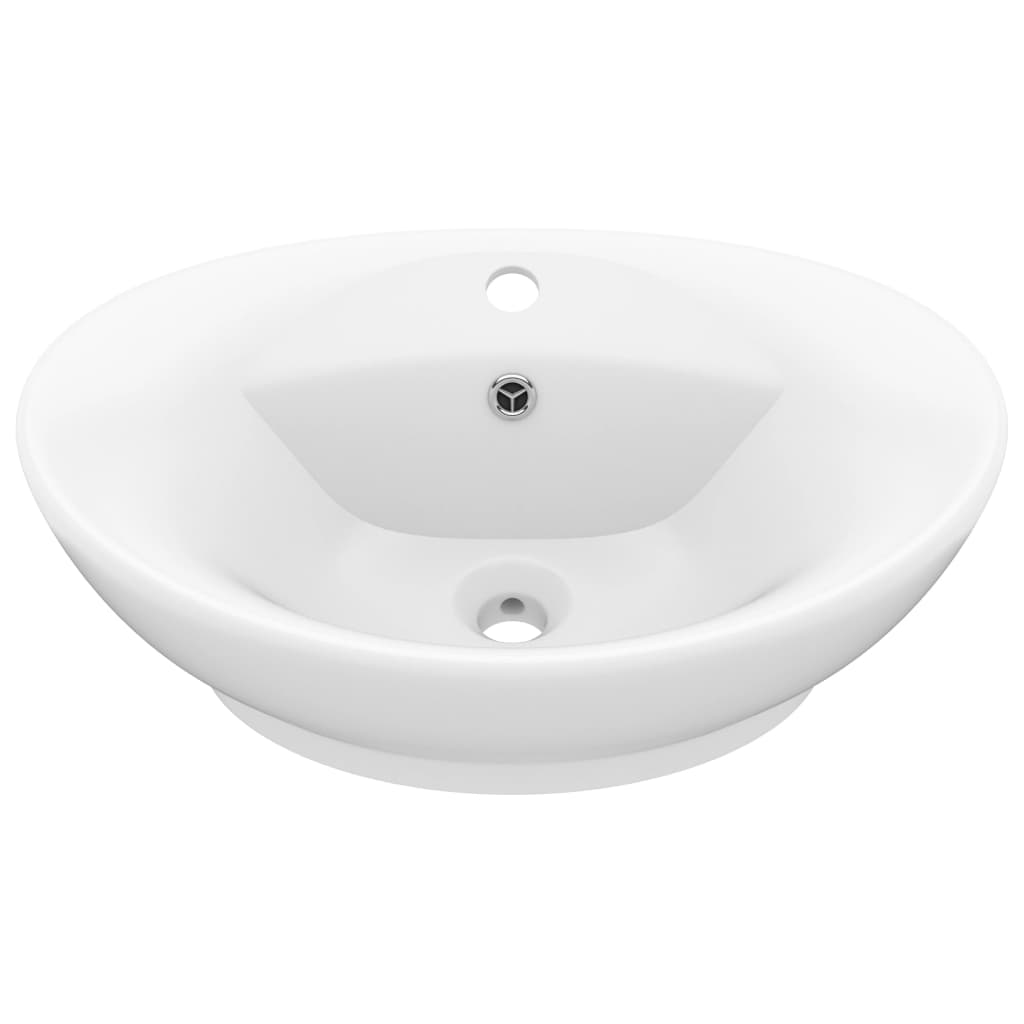 Luxury Basin Overflow Oval Matt White 58.5x39 cm Ceramic