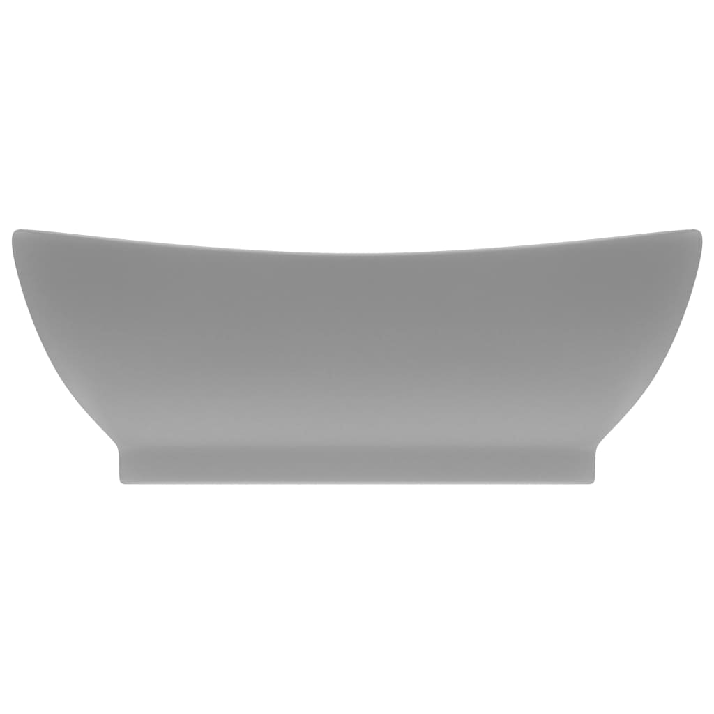 Luxury Basin Overflow Oval Matt Light Grey 58.5x39 cm Ceramic