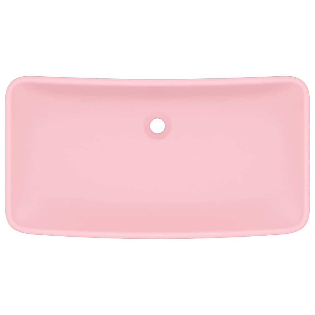 Luxury Basin Rectangular Matt Pink 71x38 cm Ceramic