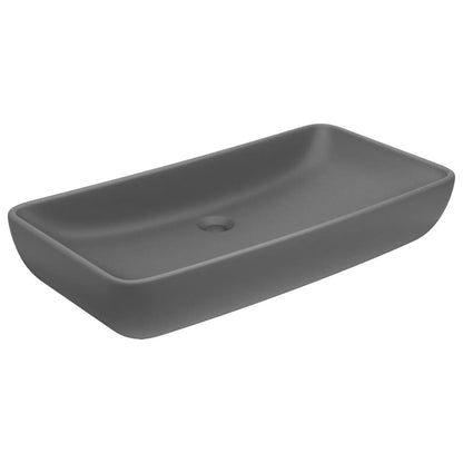 Luxury Basin Rectangular Matt Dark Grey 71x38 cm Ceramic