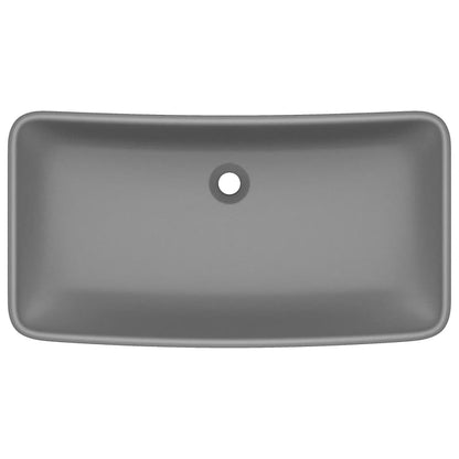 Luxury Basin Rectangular Matt Dark Grey 71x38 cm Ceramic