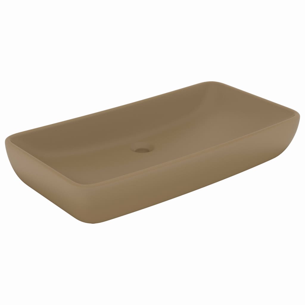 Luxury Basin Rectangular Matt Cream 71x38 cm Ceramic