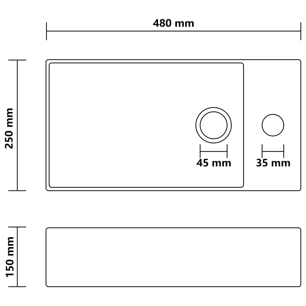 Bathroom Sink with Overflow Ceramic Light Blue