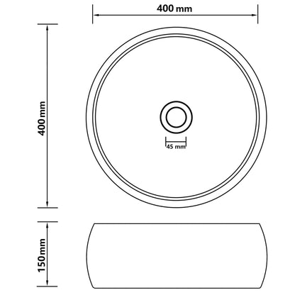 Luxury Wash Basin Round Matt Light Blue 40x15 cm Ceramic