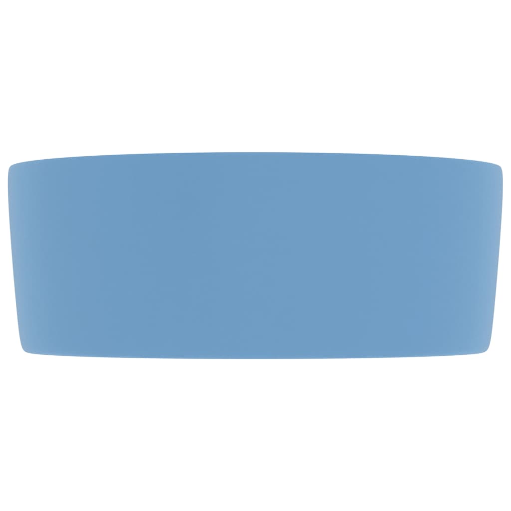 Luxury Wash Basin Round Matt Light Blue 40x15 cm Ceramic