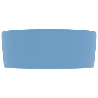 Luxury Wash Basin Round Matt Light Blue 40x15 cm Ceramic