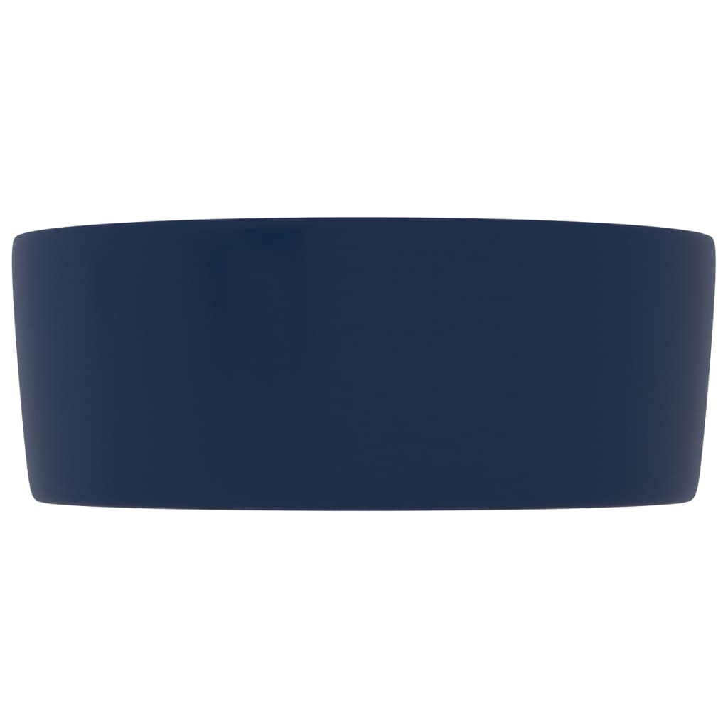 Luxury Wash Basin Round Matt Dark Blue 40x15 cm Ceramic