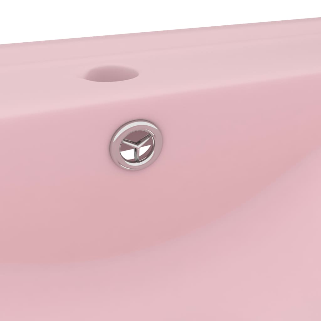 Luxury Basin with Faucet Hole Matt Pink 60x46 cm Ceramic