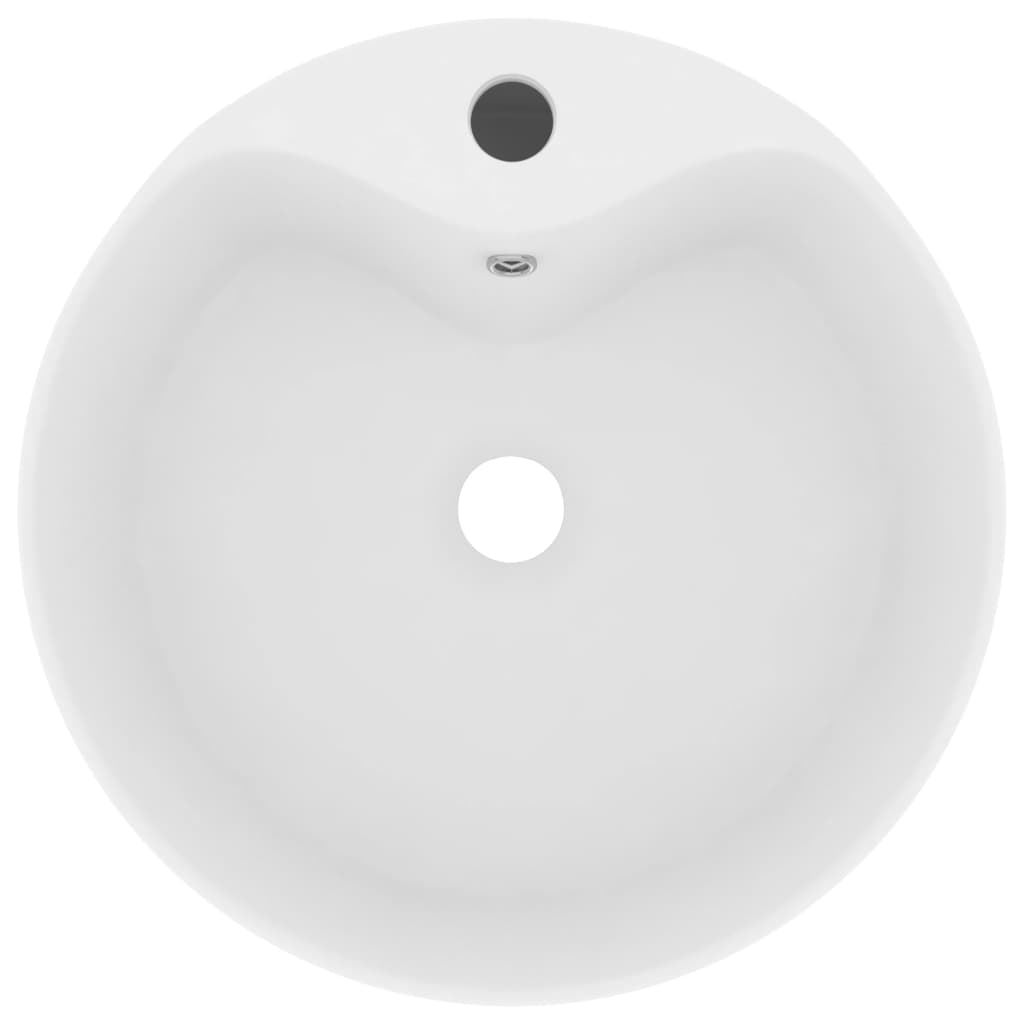 Luxury Wash Basin with Overflow Matt White 36x13 cm Ceramic