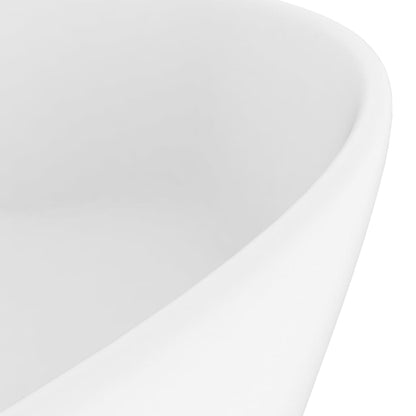 Luxury Wash Basin with Overflow Matt White 36x13 cm Ceramic