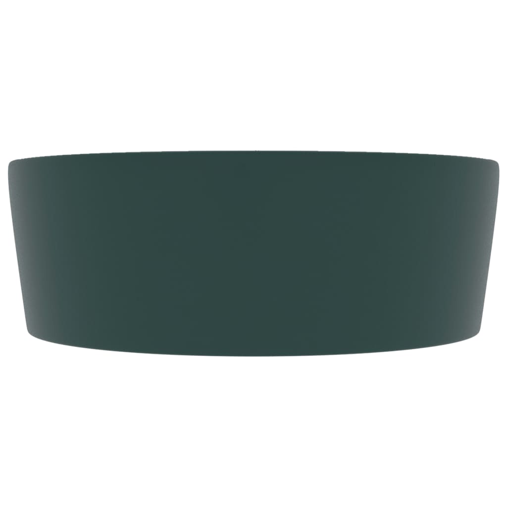 Luxury Wash Basin with Overflow Matt Dark Green 36x13 cm Ceramic