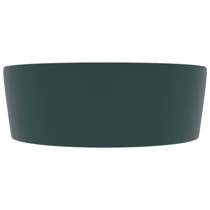 Luxury Wash Basin with Overflow Matt Dark Green 36x13 cm Ceramic