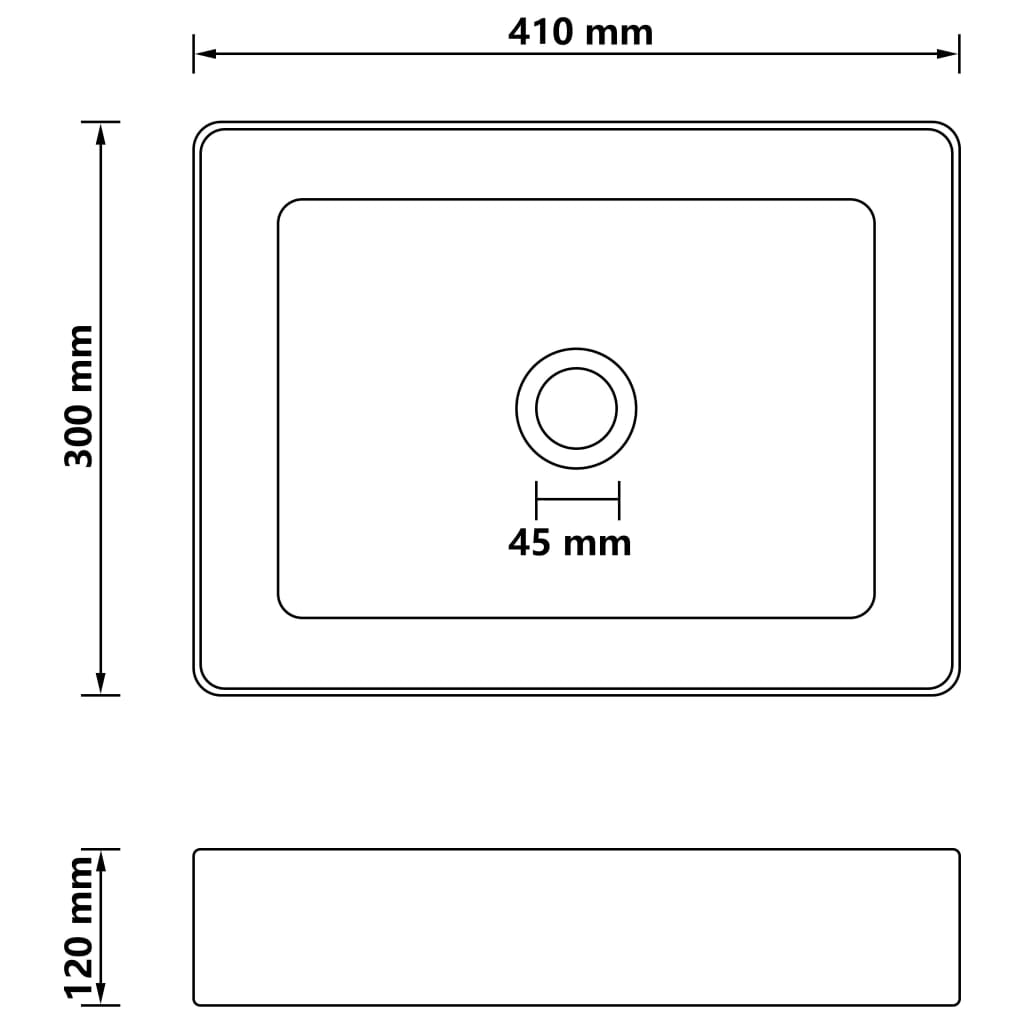 Luxury Wash Basin Matt White 41x30x12 cm Ceramic