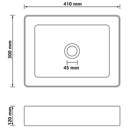 Luxury Wash Basin Matt White 41x30x12 cm Ceramic