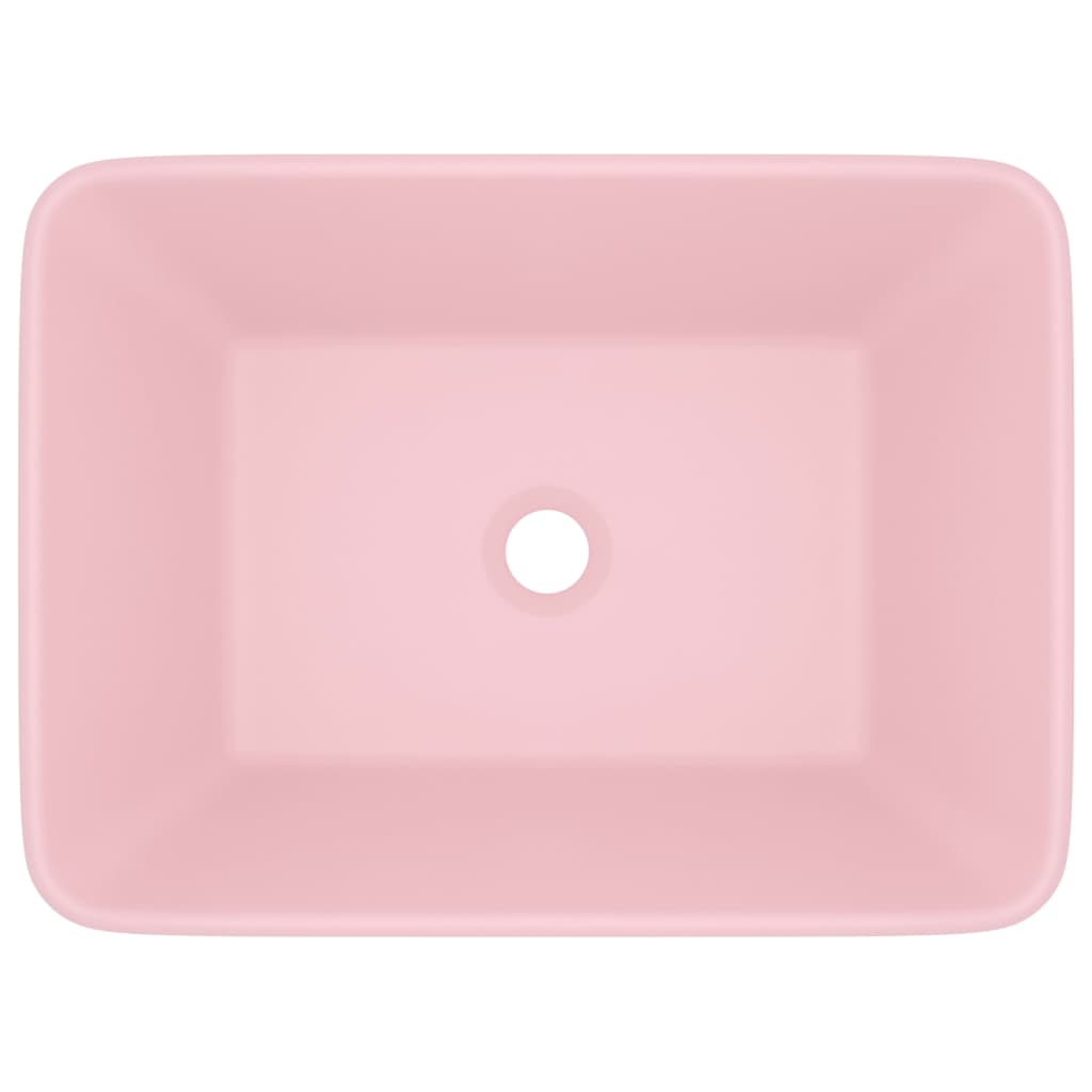 Luxury Wash Basin Matt Pink 41x30x12 cm Ceramic