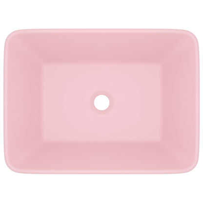 Luxury Wash Basin Matt Pink 41x30x12 cm Ceramic