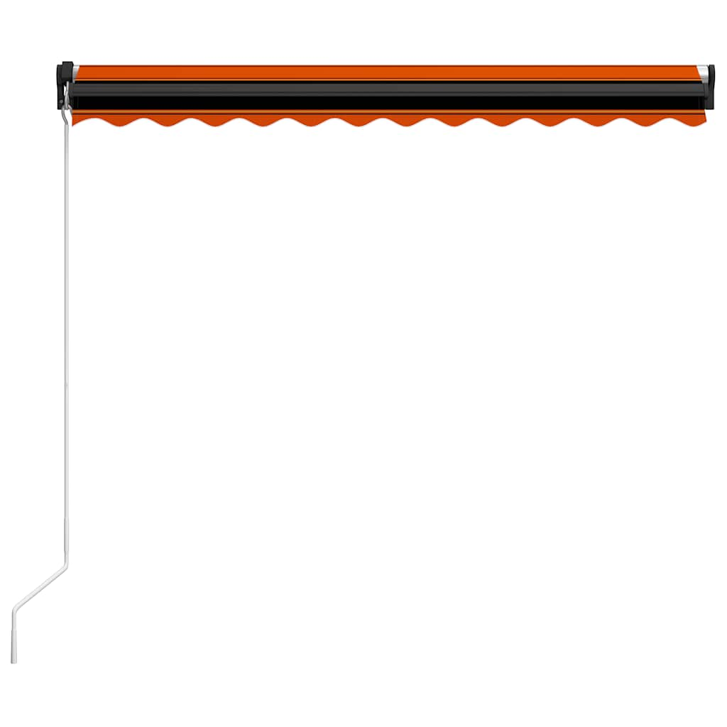 Manual Retractable Awning with LED 350x250 cm Orange and Brown