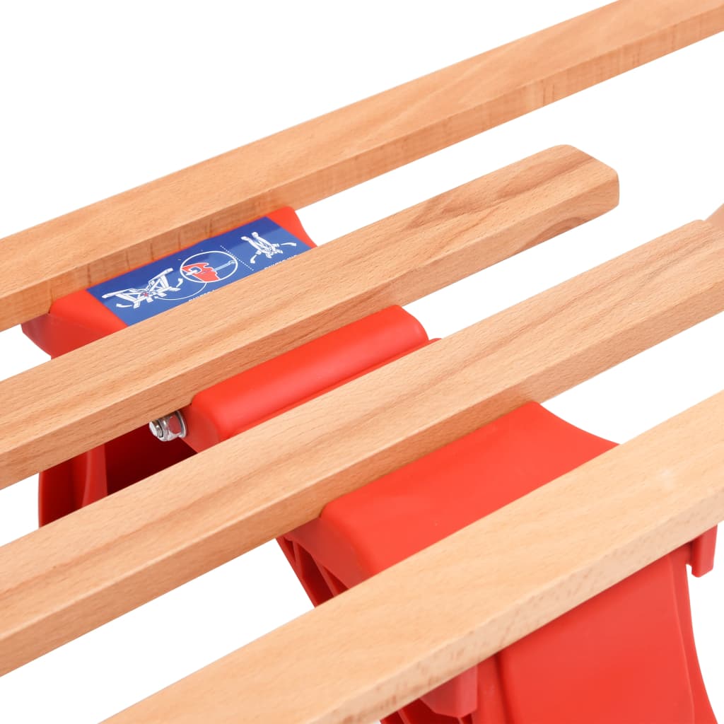 Folding Snow Sledge with Backrest 119 cm Wood