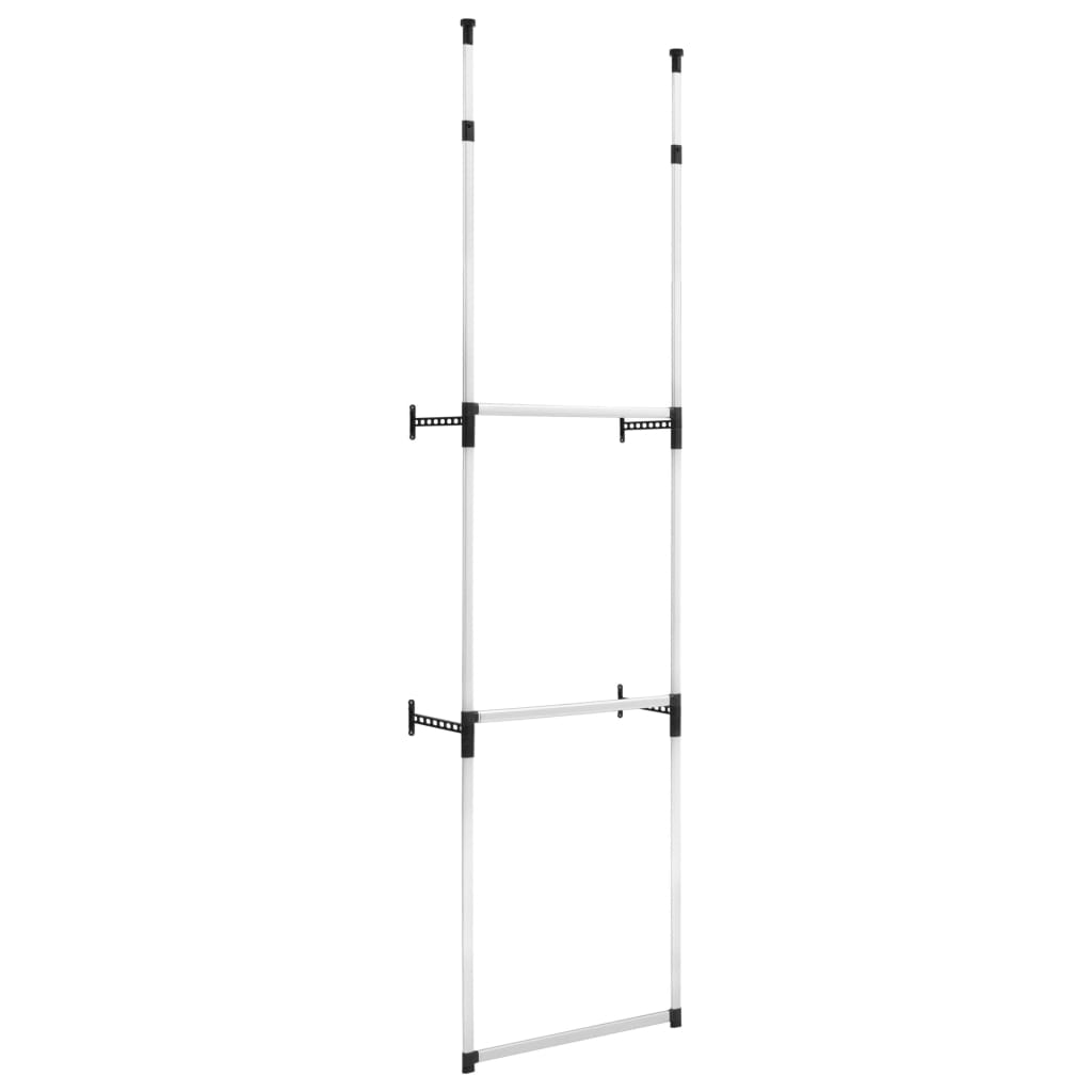 Telescopic Wardrobe System with Rods Aluminium