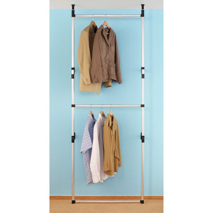 Telescopic Wardrobe System with Rods Aluminium