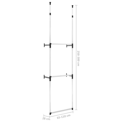 Telescopic Wardrobe System with Rods Aluminium