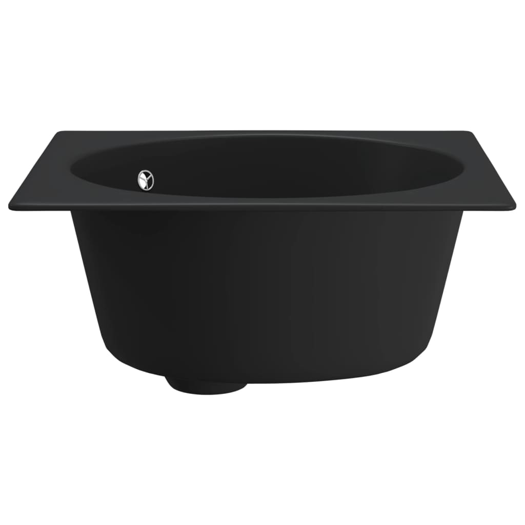 Kitchen Sink with Overflow Hole Black Granite