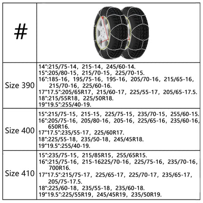 Car Tyre Snow Chains 2 pcs 9 mm KN60