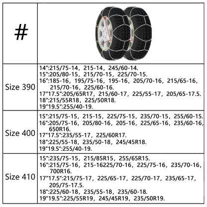 Car Tyre Snow Chains 2 pcs 16 mm SUV 4x4 Size 460