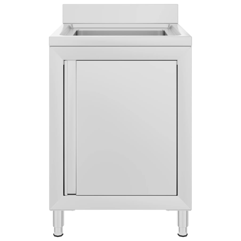 Commercial Kitchen Sink Cabinet 60x60x96 cm Stainless Steel