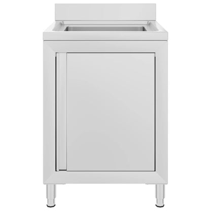 Commercial Kitchen Sink Cabinet 60x60x96 cm Stainless Steel