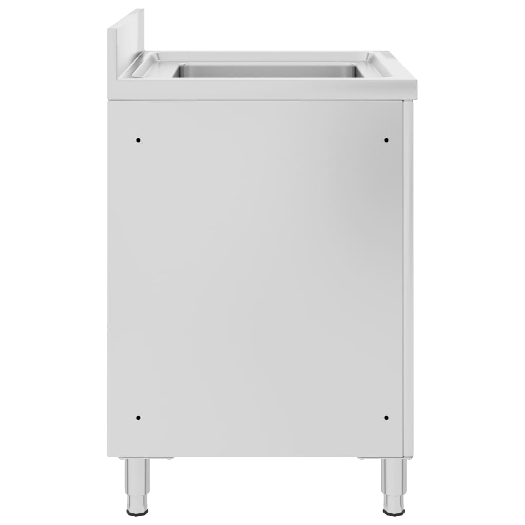 Commercial Kitchen Sink Cabinet 60x60x96 cm Stainless Steel