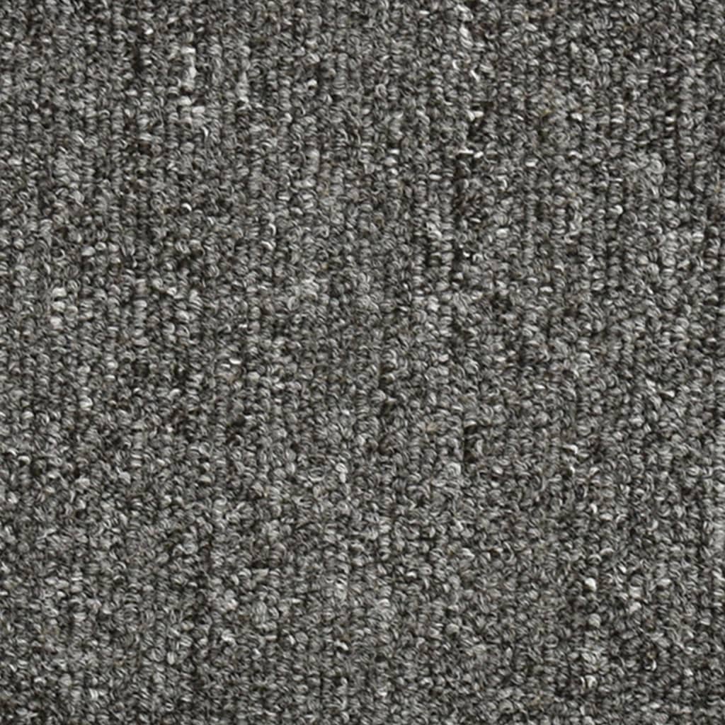 Carpet Stair Treads 15 pcs Dark Grey 56x17x3 cm