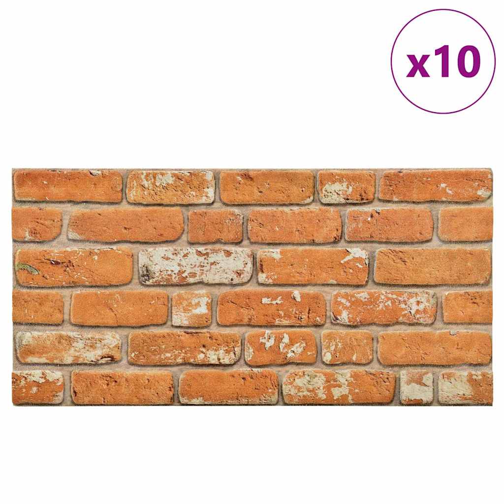 3D Wall Panels with Light Brown Brick Design 10 pcs EPS