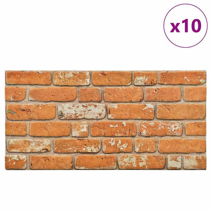 3D Wall Panels with Light Brown Brick Design 10 pcs EPS