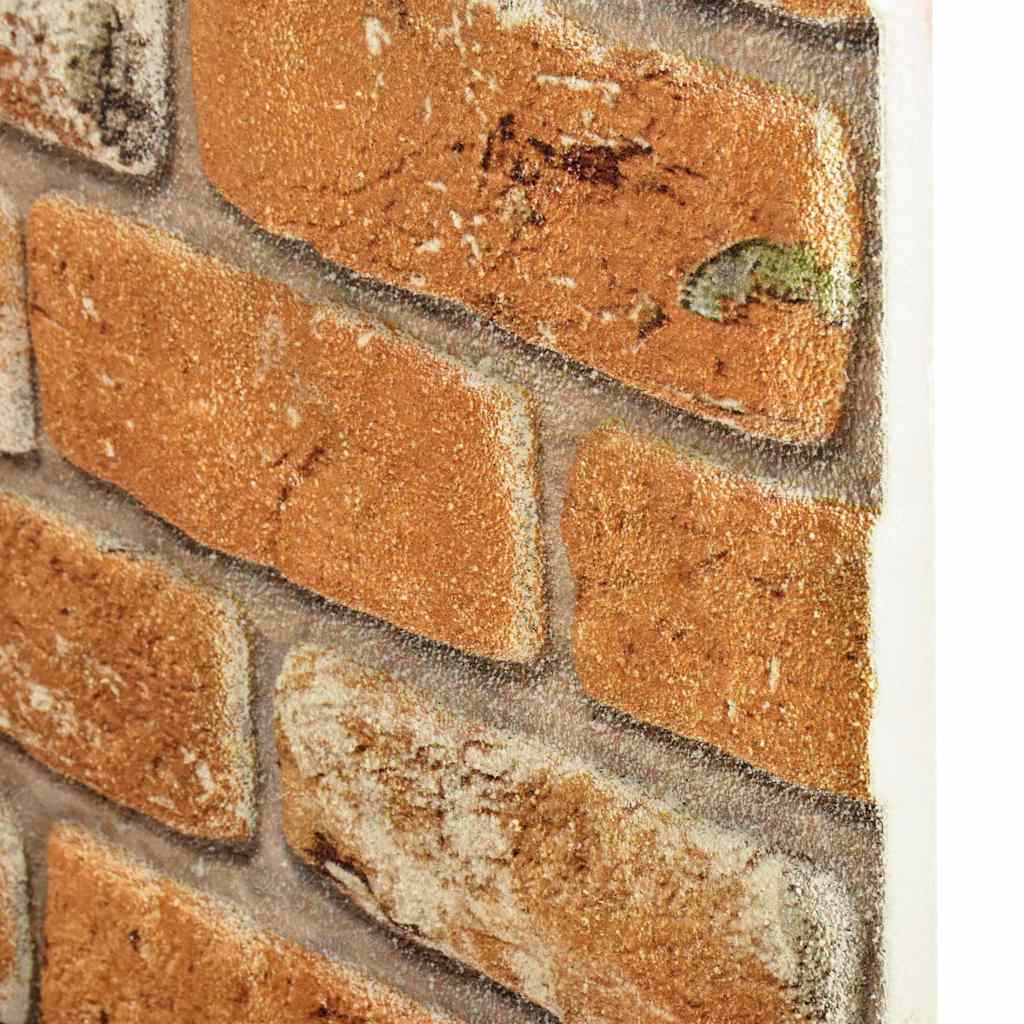 3D Wall Panels with Light Brown Brick Design 10 pcs EPS