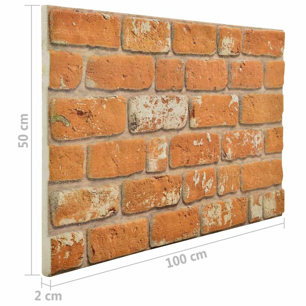 3D Wall Panels with Light Brown Brick Design 10 pcs EPS