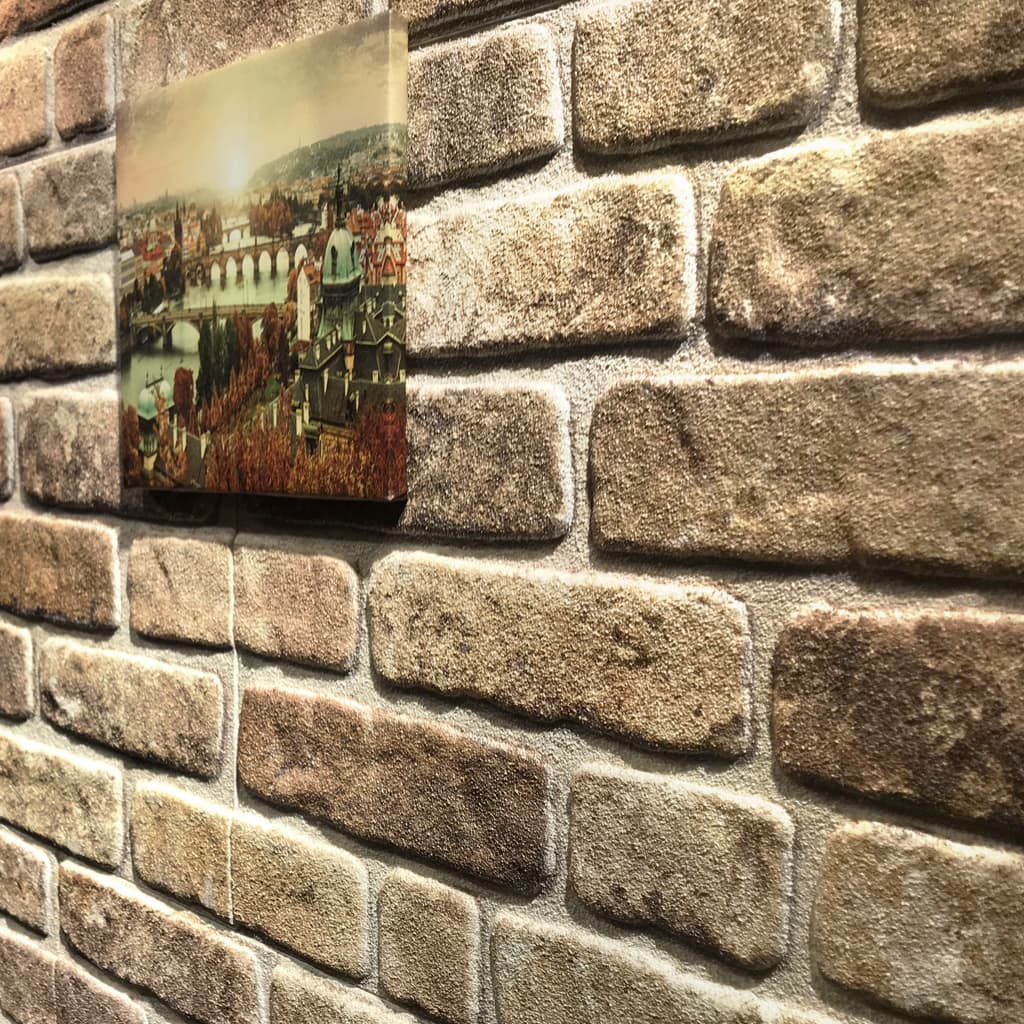 3D Wall Panels with Dark Sand Brick Design 10 pcs EPS