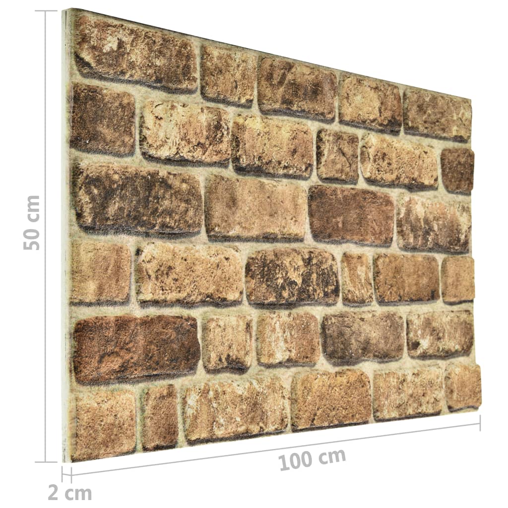 3D Wall Panels with Dark Sand Brick Design 10 pcs EPS