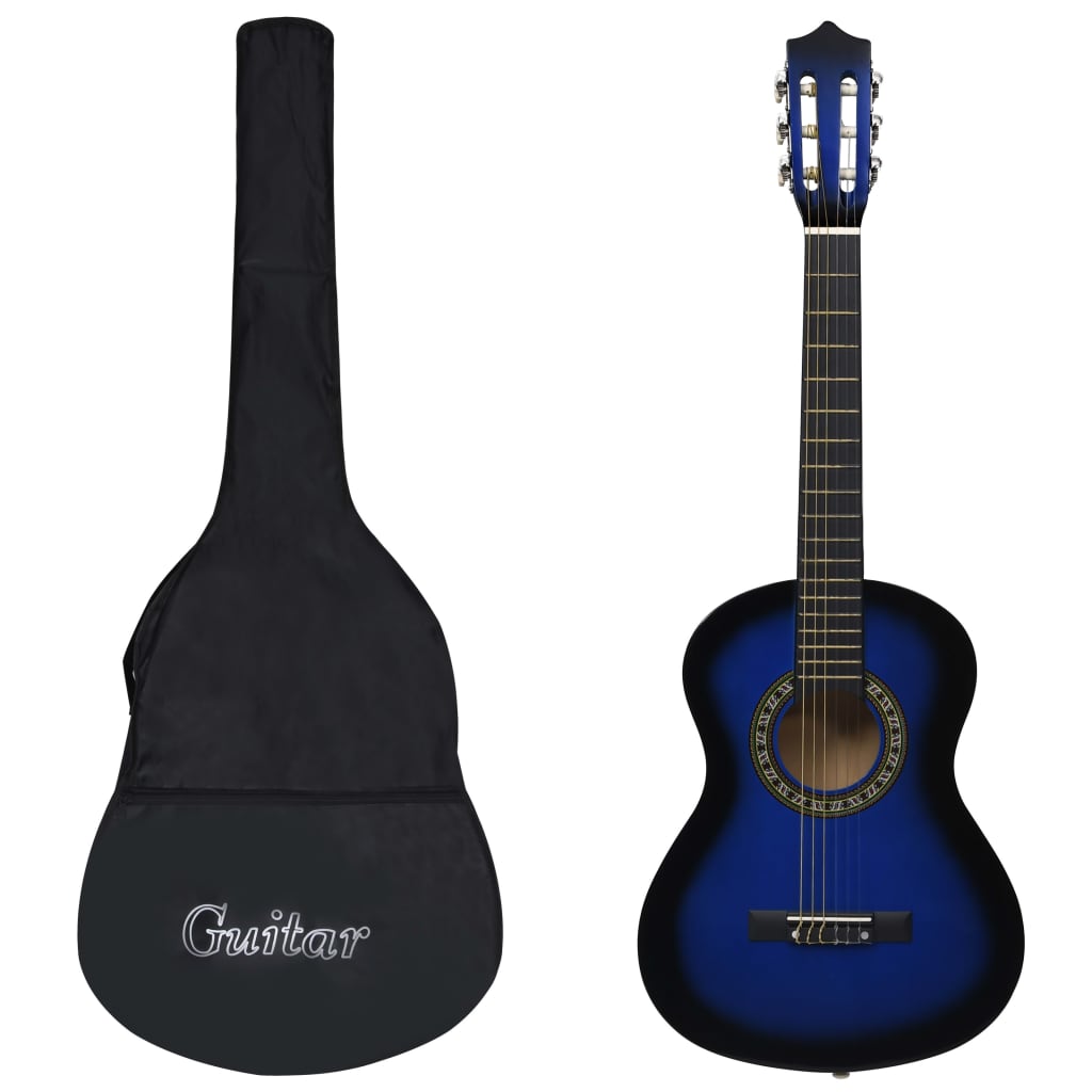 Classical Guitar for Beginner and Kid with Bag Blue 1/2 34"