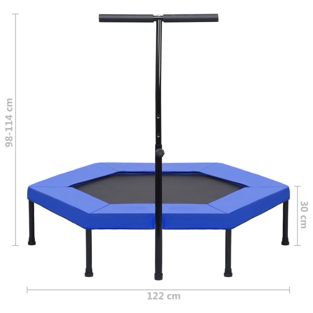 Fitness Trampoline with Handle and Safety Pad Hexagon 122 cm