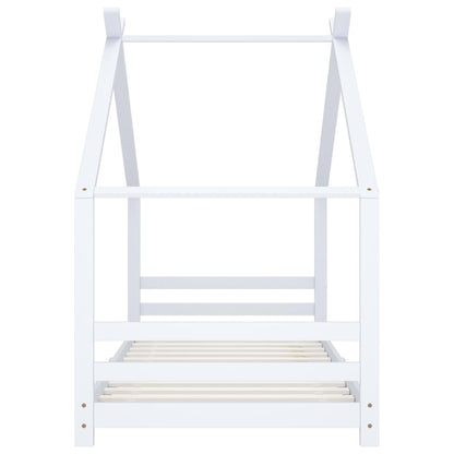 Kids Bed Frame White Solid Pine Wood 90x200 cm