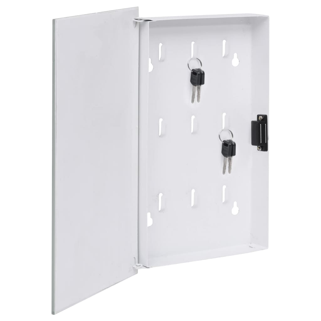 Key Box with Magnetic Board White 30x20x4 cm