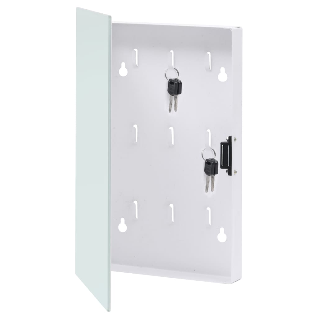 Key Box with Magnetic Board White 30x20x4 cm